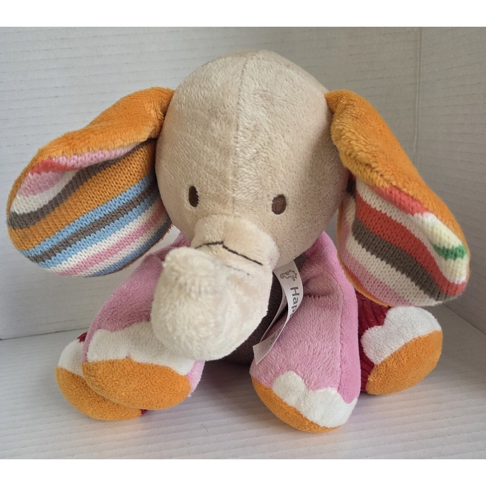 Happy Horse Unisex Plush 10" Pastel Elephant Bean Bag Stitch Eyes Holland Design